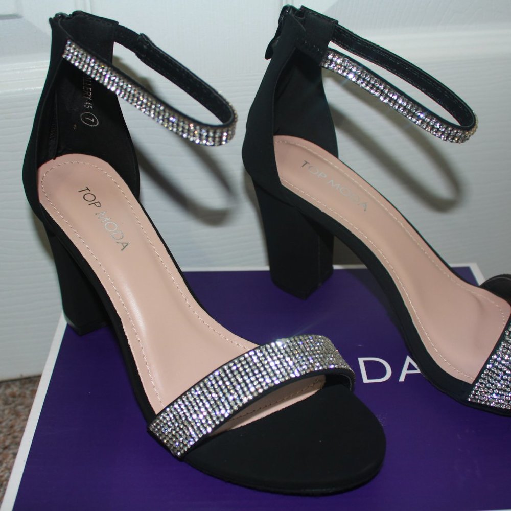 Rhinestoned Black Heels - Picture 5 of 5